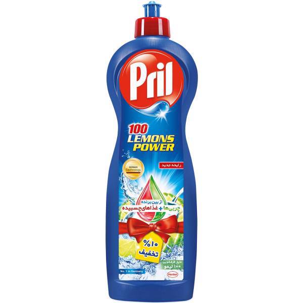 مایع ظرفشویی پریل با رایحه لیمو حجم 500 میلی لیتر، Pril Lemon Dishwashing Liquid 500ml