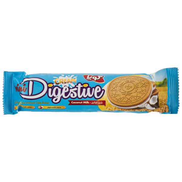 بیسکوییت مینی دایجستیو کرمدار شیر نارگیل کوپا مقدار 75 گرم، Copa Mini Digestive Coconut Milk Cream Biscuit 75gr