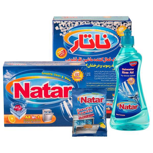 مجموعه مواد شوینده ماشین ظرفشویی 4 عددی ناتار کد2، Natar 4 pieces Detergents For Dishwashers Bundle Code 2