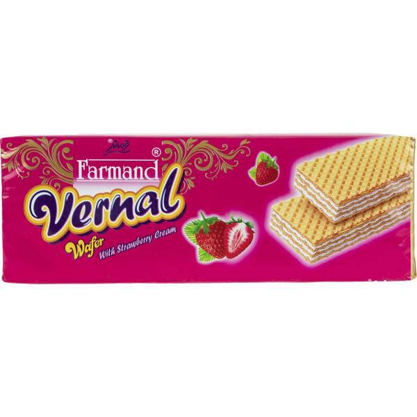 ویفر با کرم توت فرنگی فرمند مقدار 190 گرمی، Farmand Wafer With Strawberry Cream 190gr