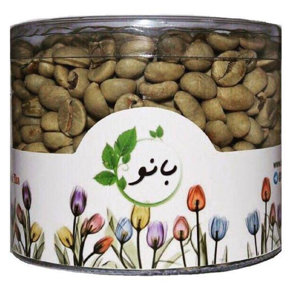 قوطی دانه قهوه سبز بانو، Banoo green coffee 250 gr