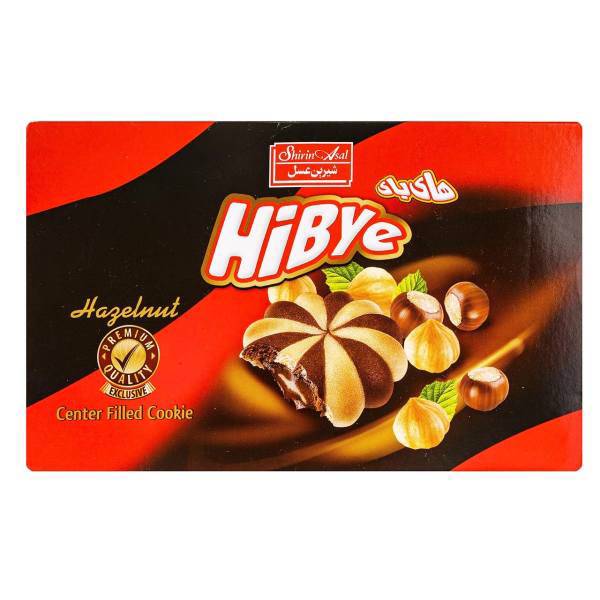 بیسکوییت دورنگ مغزدار فندقی های بای مقدار 300 گرم، Hi Bye Two Color Hazelnut Center Filed Cookie 300gr