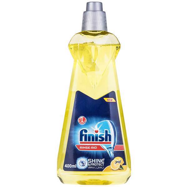 براق کننده ظروف فینیش مدل Lemon حجم 400 میلی لیتر، Finish Lemon Dishwasher Shine and Protect 400ml