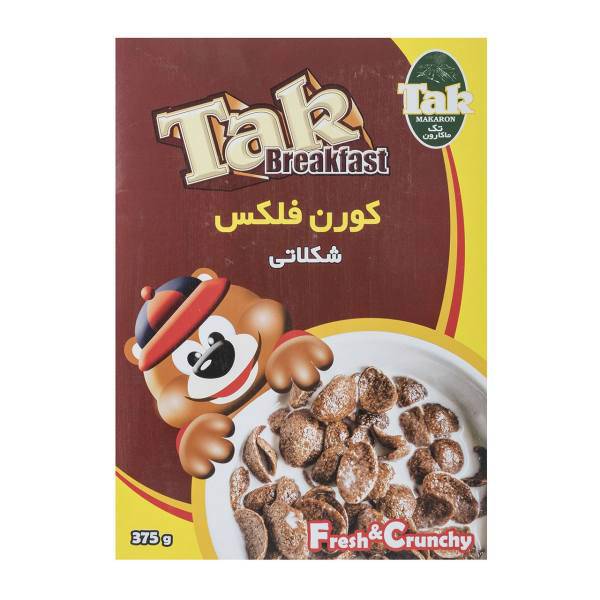 کورن فلکس شکلاتی تک ماکارون مقدار 375 گرم، Tak Makaron Choco Shells Corn Flakes 375gr