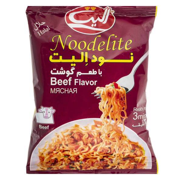 نودالیت با طعم گوشت الیت مقدار 75 گرم، Elite Beef Flavor Noodelite 75gr