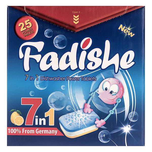 قرص ماشین ظرفشویی فدیشه مدل Lemon بسته 25 عددی، Fadishe Lemon Dishwasher Tablets Pack Of 25