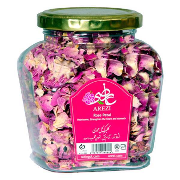 دمنوش گلبرگ گل محمدی عارضی بسته بندی شیشه ای مدل Rose Petal Aromatic