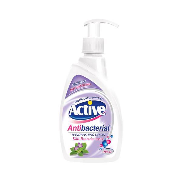 مایع دستشویی آنتی باکتریال بنفش اکتیو 450 گرمی، Active Anti Bacterial Washing Liquid Purple 450ml