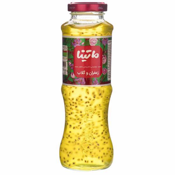 نوشیدنی دانه ریحان با طعم زعفران و گلاب ماتینا حجم 0.28 لیتر، Matina Basil Seed Drink Flavored With Saffron And Rose Water 0.28Lit