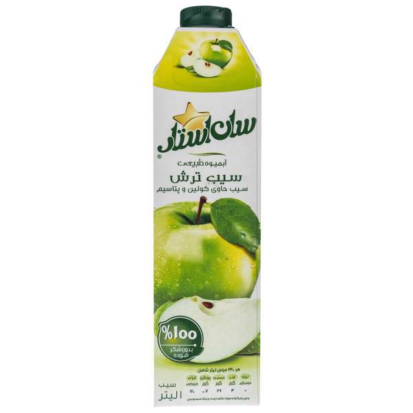 آبمیوه طبیعی سیب ترش سان استار حجم 1 لیتر، Sunstar Sour Apple Natural Juice 1Lit