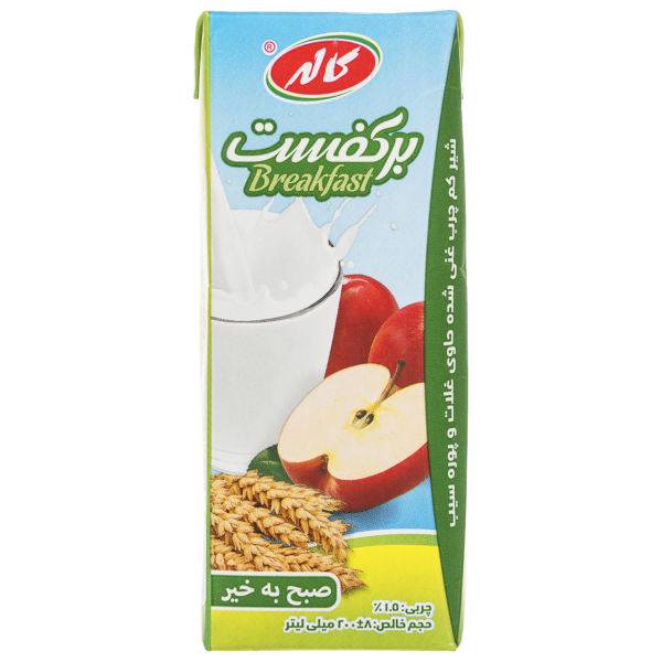 شیر کم چرب غنی شده برکفست کاله حجم 0.2 لیتر، Kalleh Breakfast Low Fat Fortified Milk 0.2lit