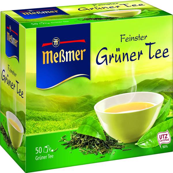 چای سبز خالص آلمانی مسمر مدل Gruner Tee بسته 50 عددی