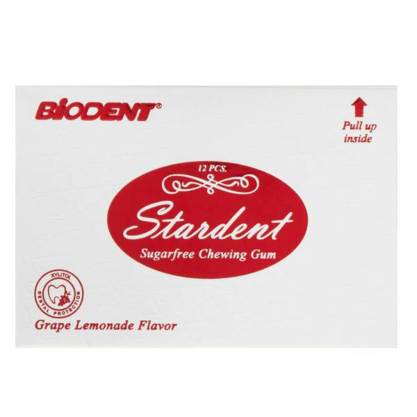 آدامس مینی استیک بدون شکر با طعم لیموناد انگور قرمز بایودنت، Biodent Taste of Red Grape Lemonade Sugar Free Chewing Gum