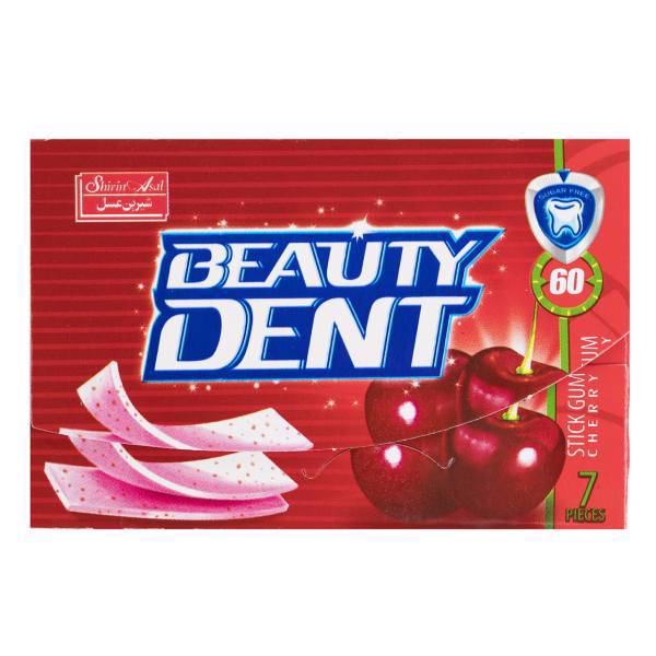 آدامس بدون شکر با طعم گیلاس بیوتی دنت، Beauty Dent Cherry Flavor Sugar Free Chewing Gum