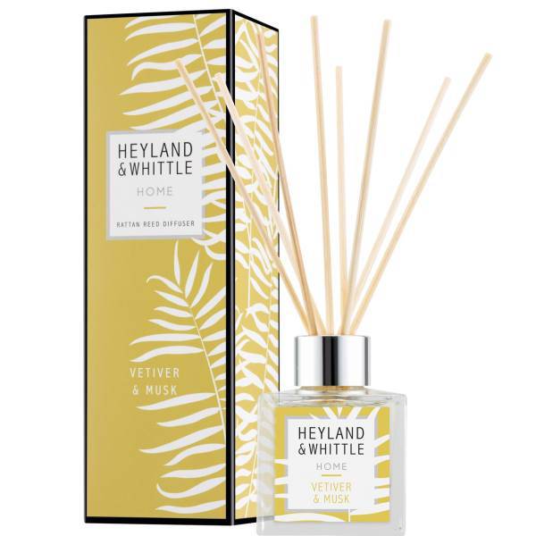 خوشبو کننده هیلندوویتل مدل Home Vetiver And Musk حجم 100 میلی لیتر، Heyland And Whittle Home Vetiver And Musk Reed Diffuser 100 ml