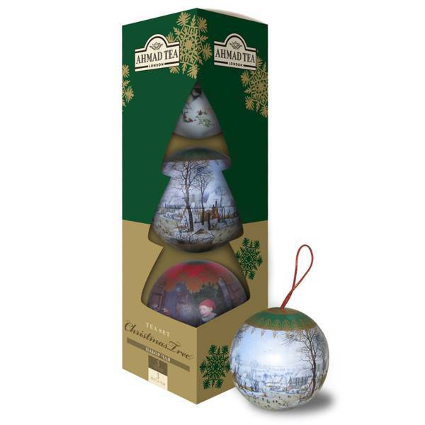 بسته 3 عددی چای سیاه توپی احمد مدل Tea Set Christmas Tree