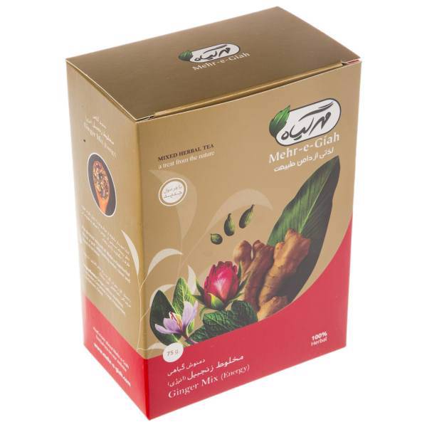 دمنوش گیاهی مخلوط زنجبیل مهر گیاه مقدار 75 گرم، Mehre Giah Giner Mix Mixed Herbal Tea 75gr