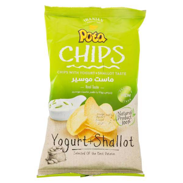 چیپس ماست موسیر پوتا مقدار 65 گرم، Pota Chips With Yogurt And Shallot Taste 65gr