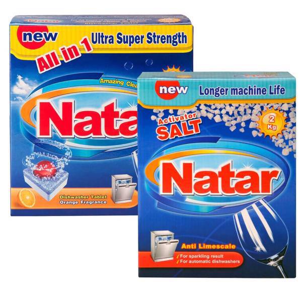 مجموعه مواد شوینده ماشین ظرفشویی 2 عددی ناتار کد 11، Natar 2 pieces Detergents For Dishwashers Bundle Code 11