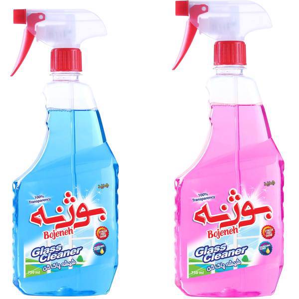 پک شیشه پاک کن آبی و صورتی بوژنه بسته دو عددی، Bojeneh Glass Cleaner Blue and Pink Pack of 2