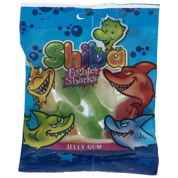 پاستیل میوه ای شیبا مدل Fighter Sharks مقدار 90 گرم، Shiba Fighter Sharks Fruit Jelly Gum 90gr