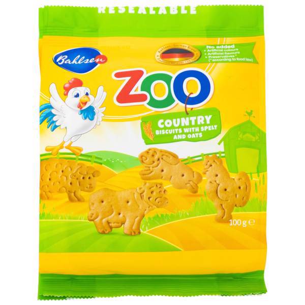 بیسکوییت بالزن سری لابینز مدل Zoo Country مقدار 100 گرم، Bahlsen Leibniz Zoo Country Biscuit 100gr