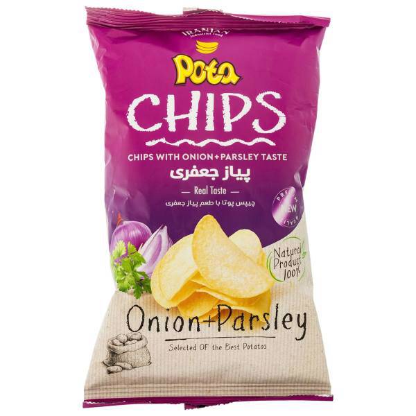 چیپس پیاز و جعفری پوتا مقدار 65 گرم، Pota Chips With Onion And Parsley Taste 65gr