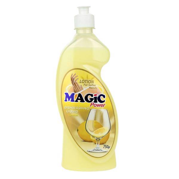 مایع ظرفشویی مجیک پاور مدل Lemon مقدار 750 گرم، Magic Power Lemon Dishwashing Liquid 750g