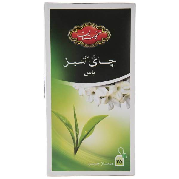 چای سبز کیسه ای گلستان با طعم یاس بسته 25 عددی، Golestan Green Tea Jasmine Pack Of 25