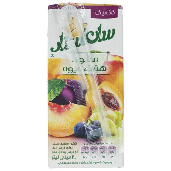 نکتار مخلوط هفت میوه سان استار حجم 0.2 لیتر، Sunstar Fruit Cocktail Nectar 0.2lit