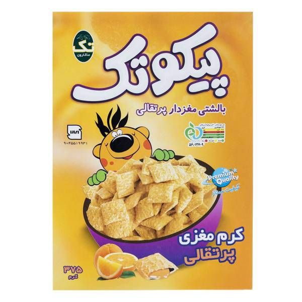 پیکوتک بالشتی مغزدار پرتقالی تک ماکارون مقدار 375 گرم، Tak Makaron Cream Filled Orange Pico Tak 375gr