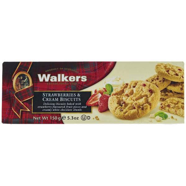 بیسکوییت توت فرنگی واکرز مقدار 150 گرم، Walkers Strawberry Biscuit 150gr