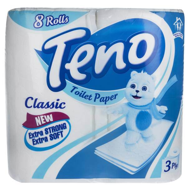 دستمال توالت تنو مدل Classic بسته 8 عددی، Teno Classic Toilet Tissues 8pcs