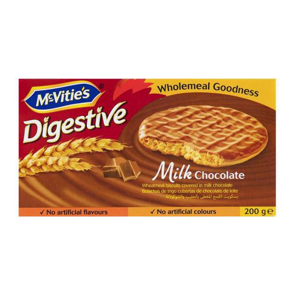 بیسکوییت دایجستیو با روکش شکلات شیری مک ویتیز مقدار 200 گرم، Mc Vities Milk Chocolate Digestive Biscuit 200gr