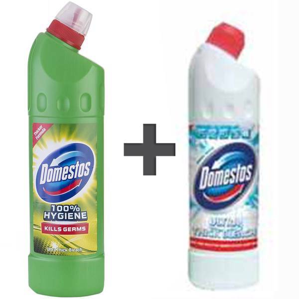 سفیدکننده سطوح دامستوس مدل Mountain Breerze And Snow White حجم 750 میلی لیتر بسته 2 عددی، Domestos Mountain Breerze And Snow White Surface Bleach 750ml Pack Of 2