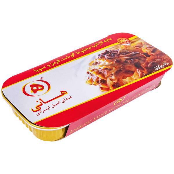 مایه لازانیا مخلوط گوشت قرمز و سویا هانی مقدار 440 گرم، Hani Lasagne Sauce With Meat And Soya 440gr