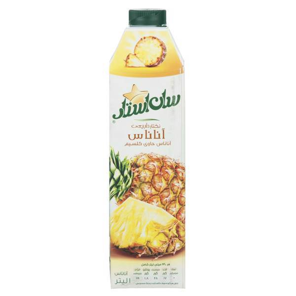 نکتار طبیعی آناناس سان استار حجم 1 لیتر، Sunstar Natural Pinapple Nectar 1lit