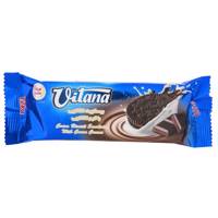 بیسکوییت کاکائویی با کرم کاکائویی ویتانا مقدار 85 گرم Vitana Cocoa Biscuit Sandwich With Cocoa Cream 85gr