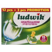 قرص ماشین ظرفشویی لودویک مدل All in One Ultimate Power بسته 15 عددی Ludwik All in One Ultimate Power Dishwasher Tablets 15Pcs