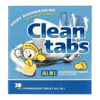 قرص ماشین ظرفشویی کلین تبز مدل All In 1 Lemon بسته 30 عددی Clean Tabs All In 1 Lemon Dishwasher Tablets Pack Of 30