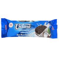 بیسکوییت کاکائویی با کرم نارگیلی ویتانا مقدار 85 گرم Vitana Cocoa Biscuit Sandwich With Coconut Cream 85gr